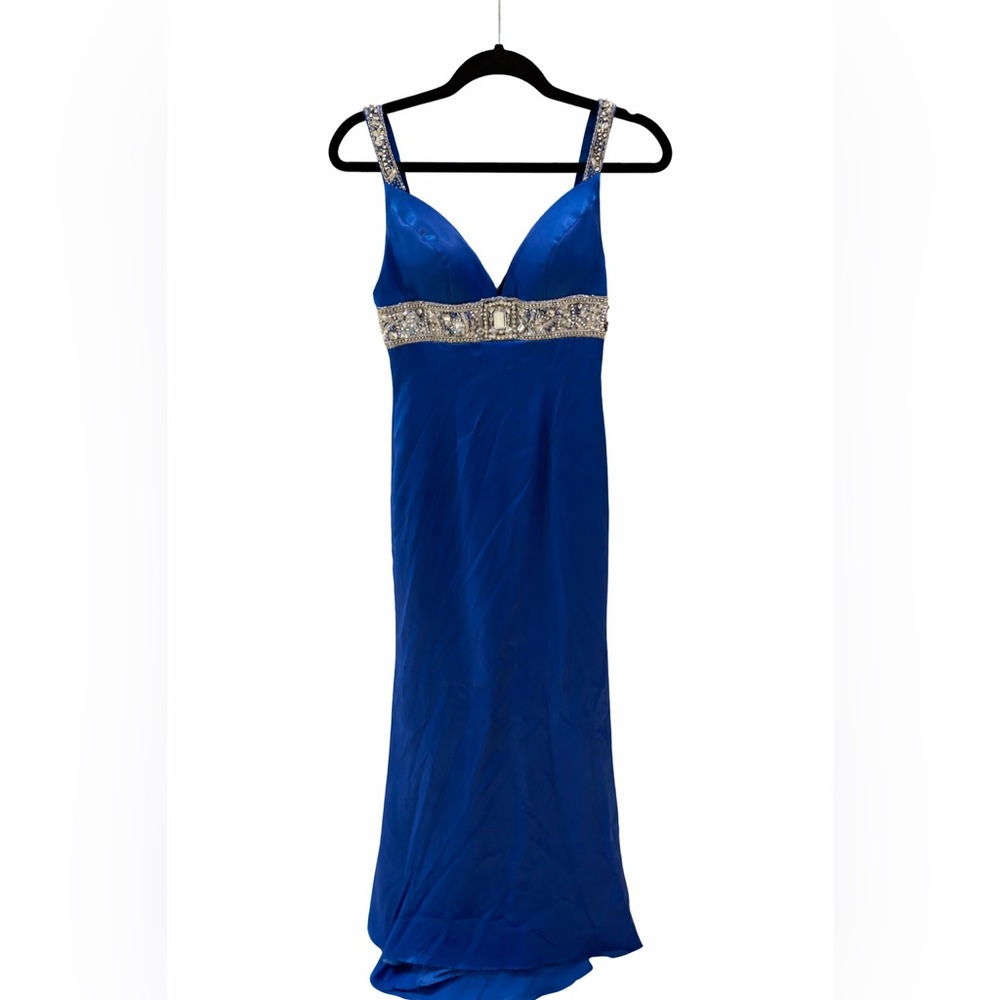 Sherri Hill Royal Blue Gown with Silver Accents